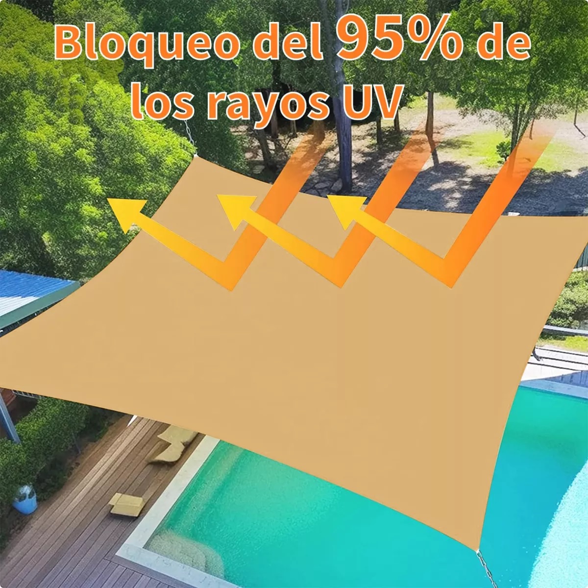 Malla Sombra Jardín 4x3m, Lona Reforzadas, Bloquea 95% Uv