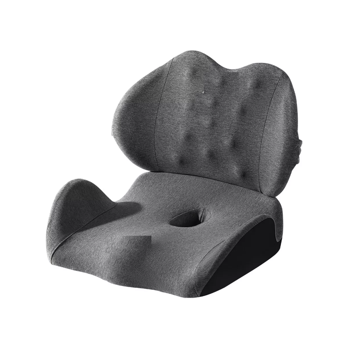 Cojín De Asiento De Coche Y Almohada De Soporte Lumbar Gris