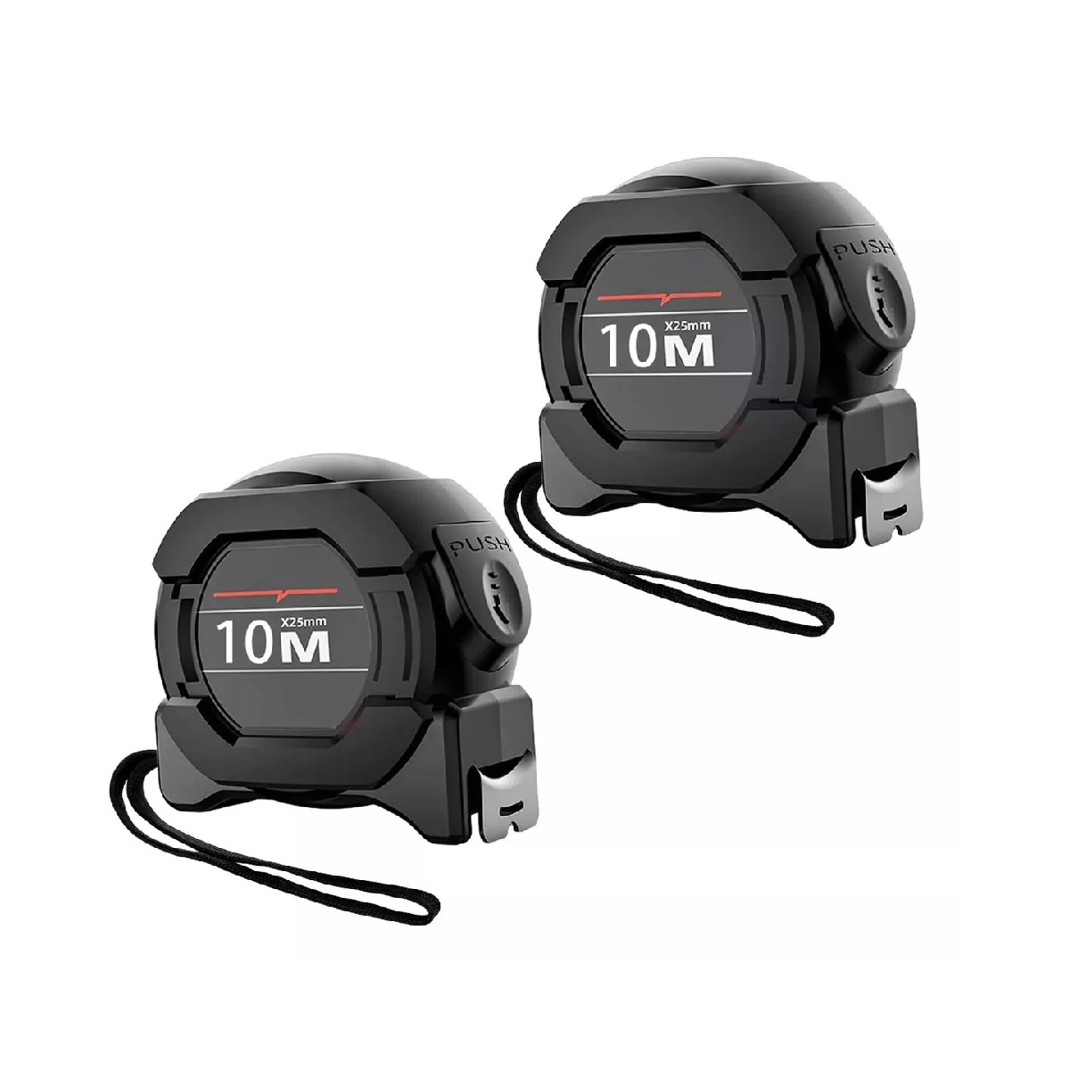 2 Cinta Metrica Flexometro Regla Retractil Fluorescente 10m