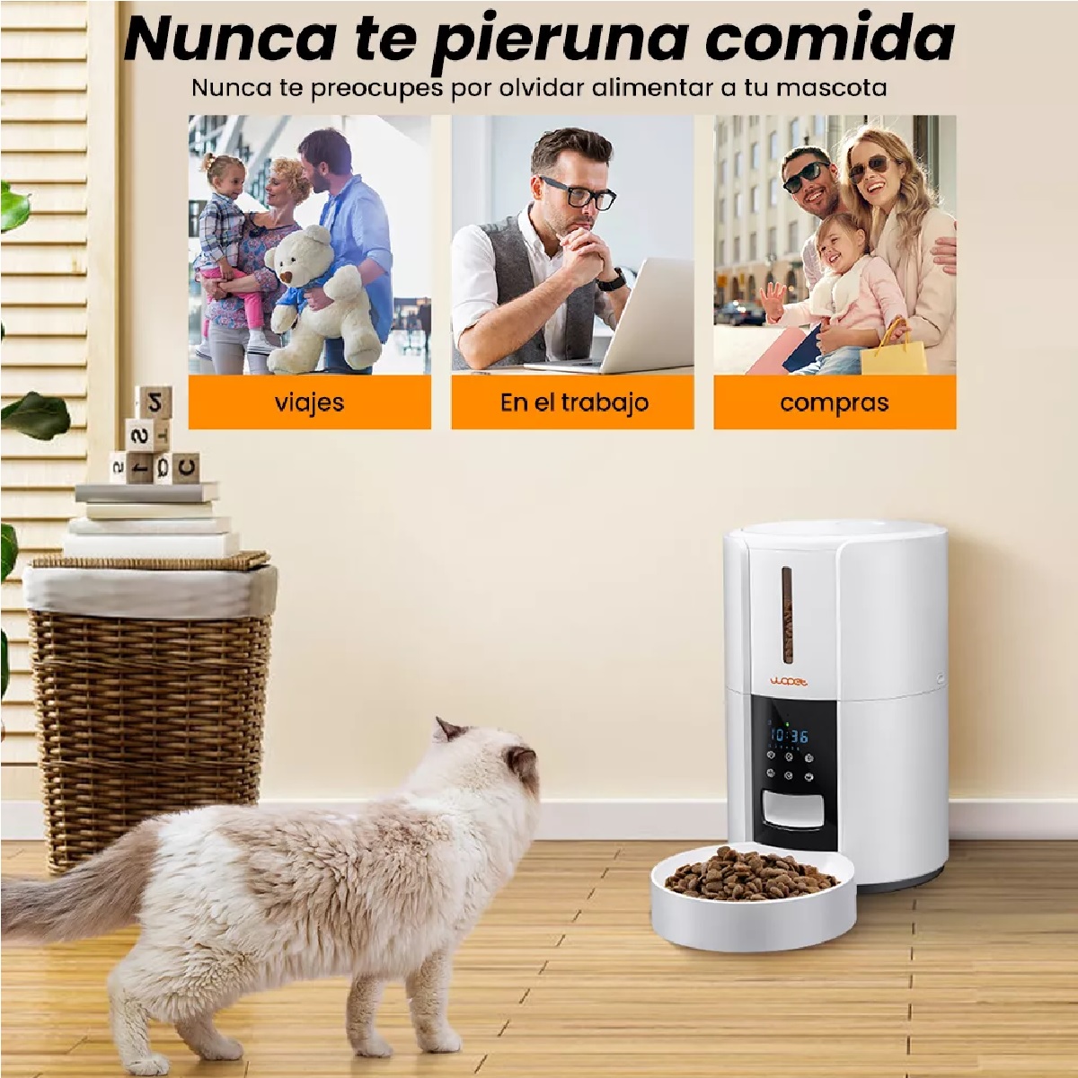 3L Dispensador De Alimentador Automatico Para Perros Y Gatos