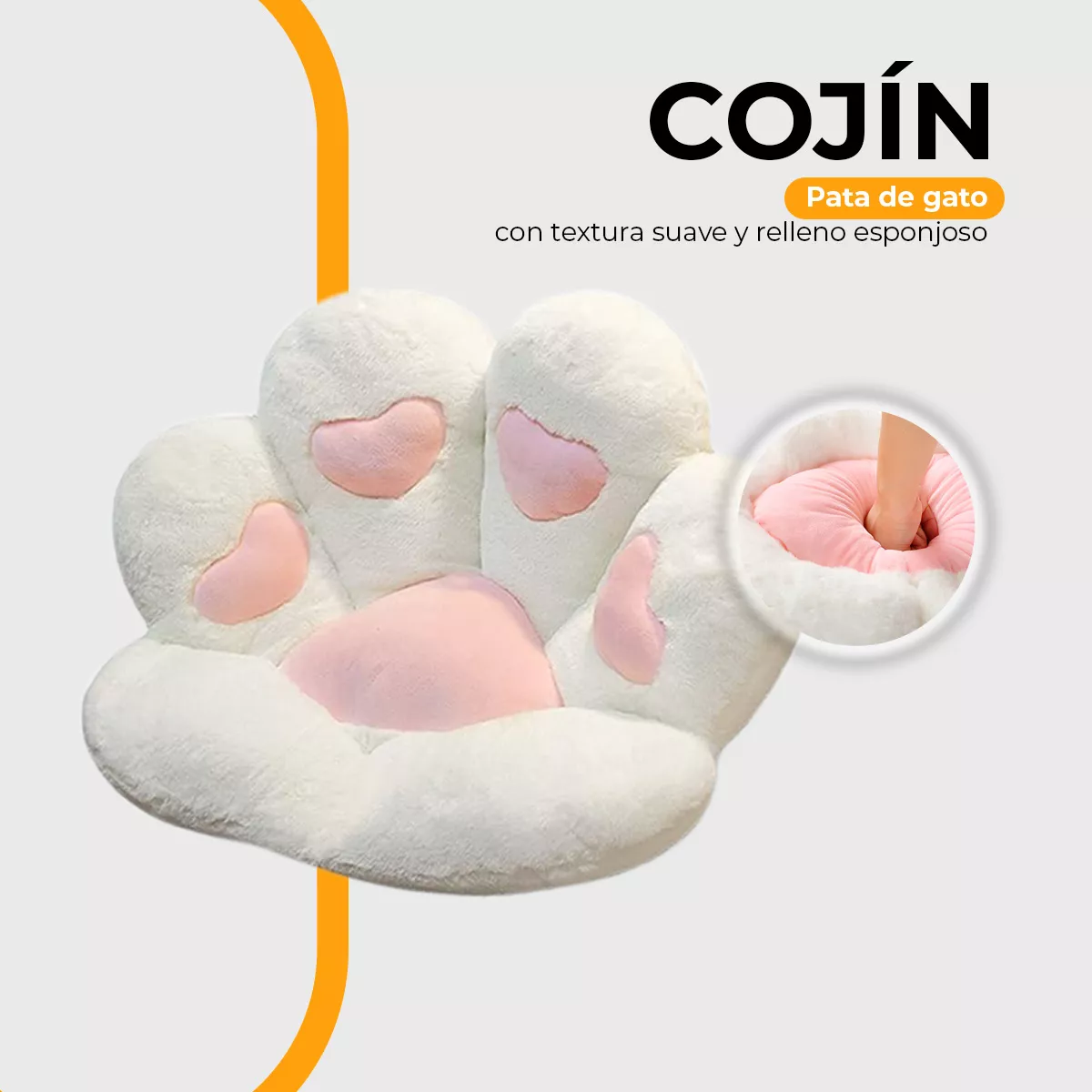 Cojin Decorativo Almohada Para Sala O Sillas De Pata De Gato Gris/Rosa