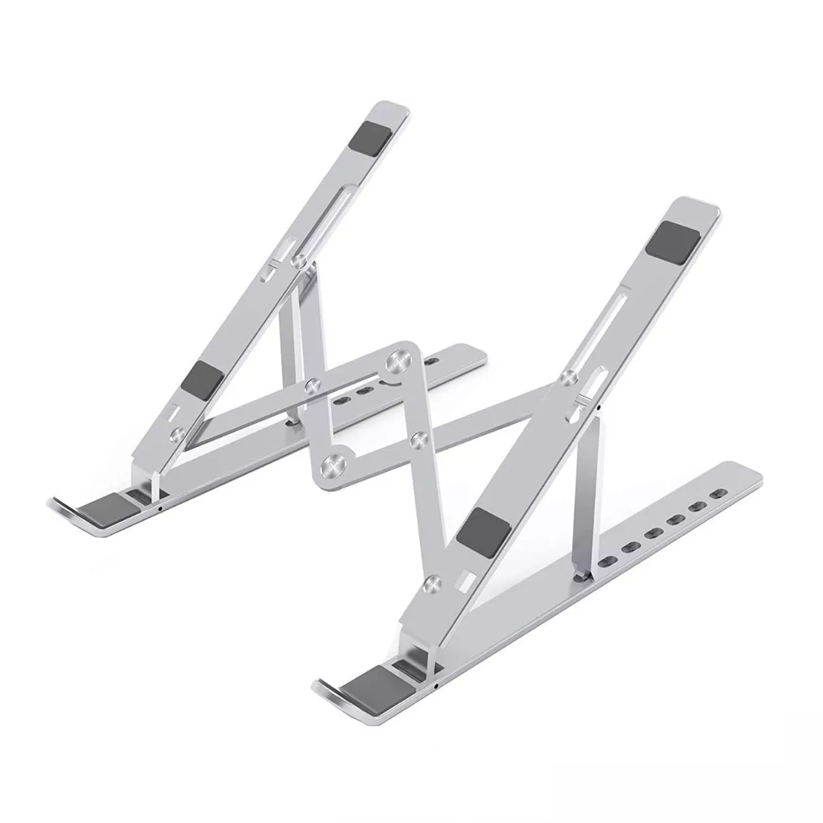 Base Soporte Laptop Aluminio,plegable,portátil Y Ajustable Color Plateado