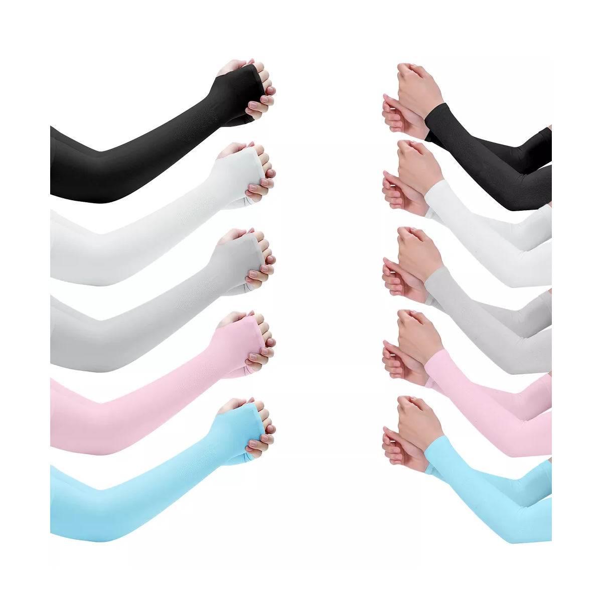 Mangas Protectoras Uv Para Brazos - 10 Pares 5 Colores