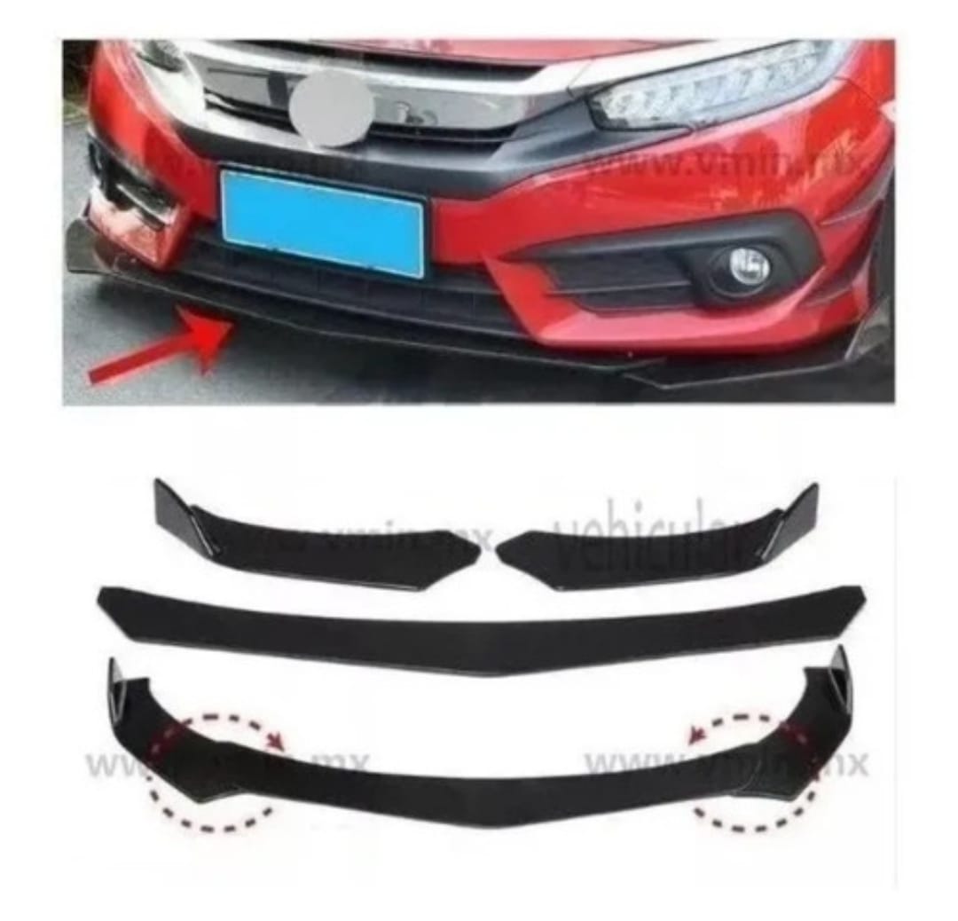 Lip Splitter Universal Plástico Facia Delantero 3 Piezas