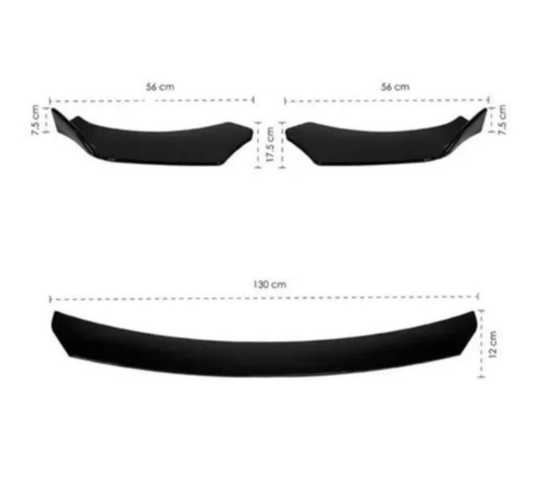 Lip Splitter Universal Plástico Facia Delantero 3 Piezas