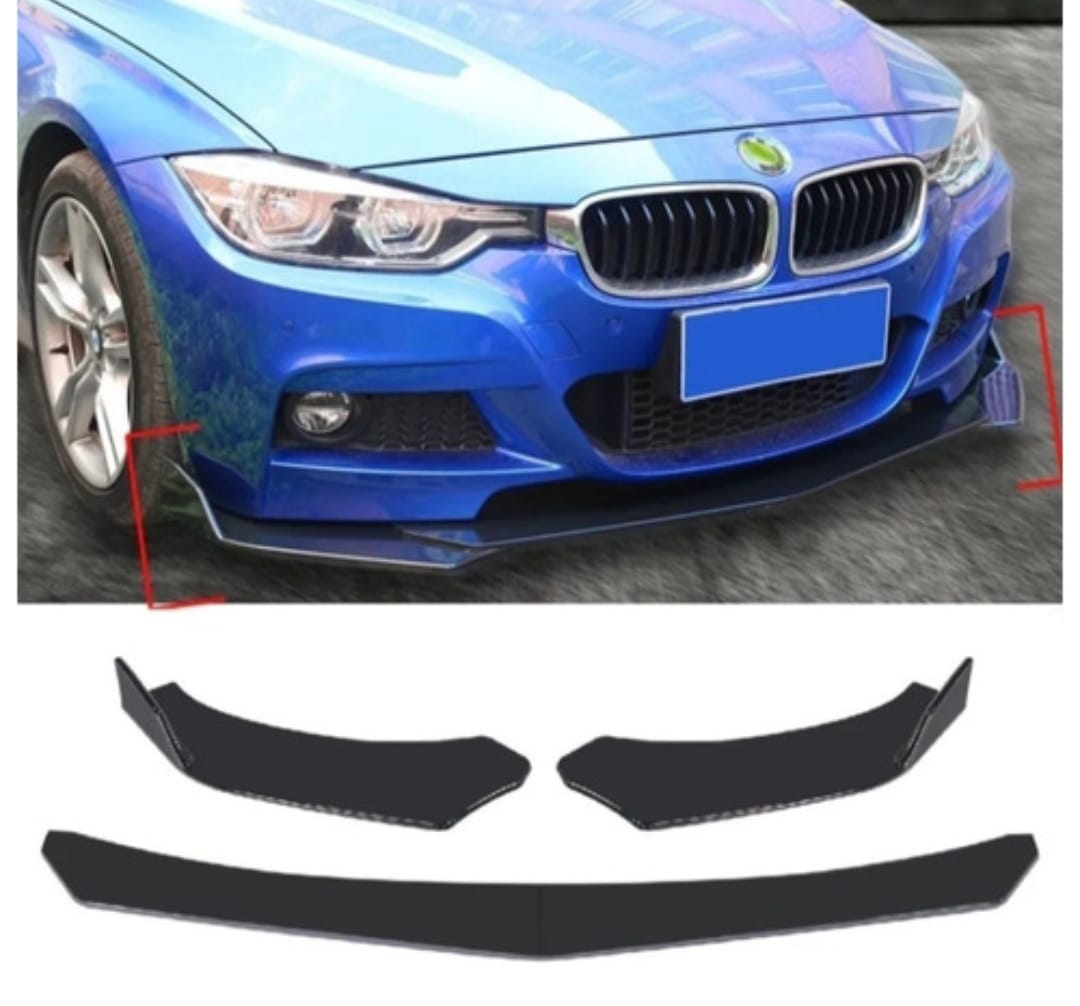 Lip Splitter Universal Plástico Facia Delantero 3 Piezas