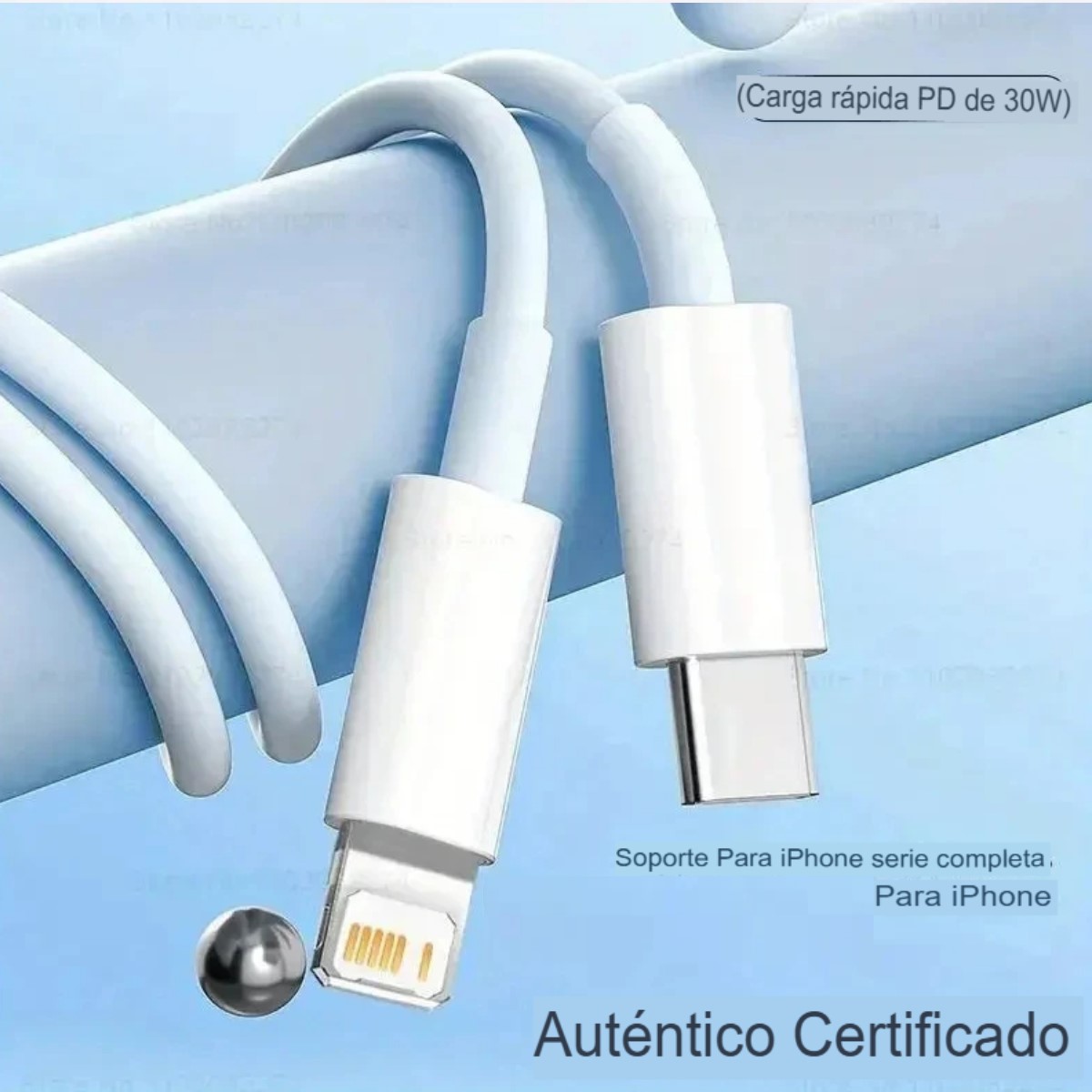 Cable de 1 metro Iphone Tipo C-Lightning Cargador 100mm carga rapida