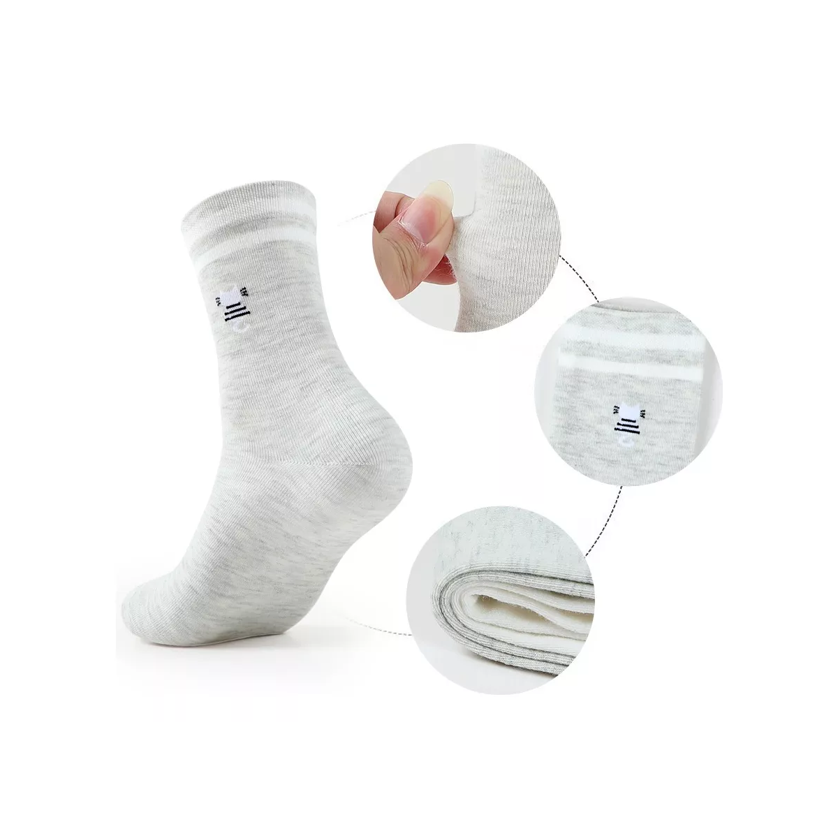 6 Pares Calcetines Largas Y Calcetas Para Mujer 6 Colores