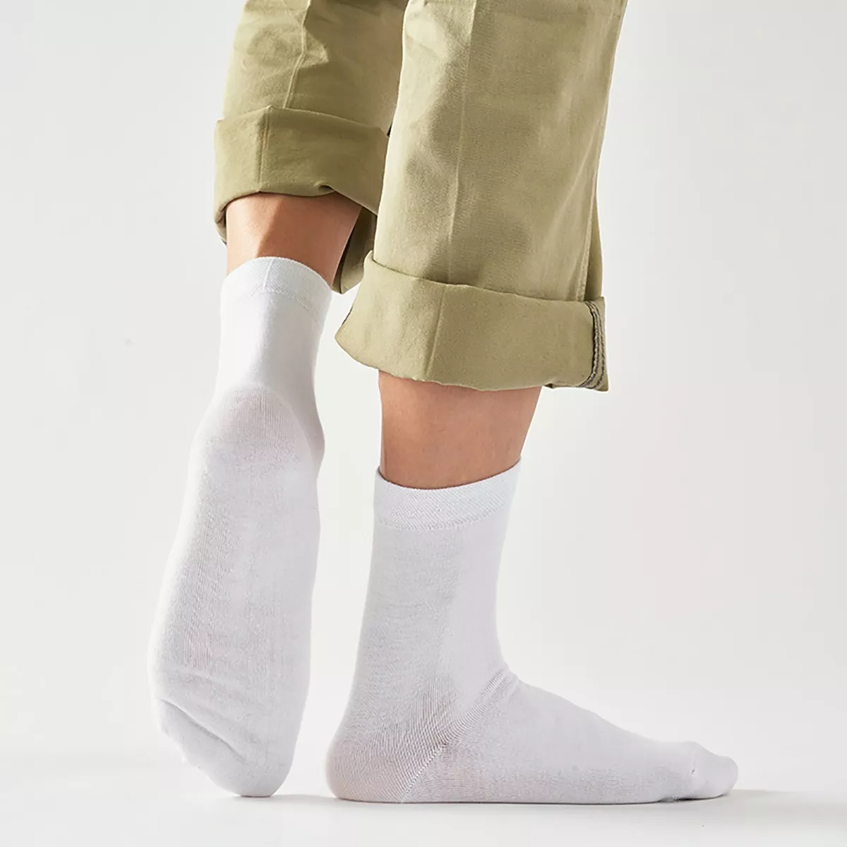 Calceta Deportiva Hombre 100% Algodón 10 Pares Blanco