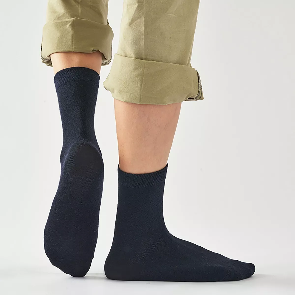 Calceta Deportiva Hombre 100% Algodón 10 Pares Azul marino