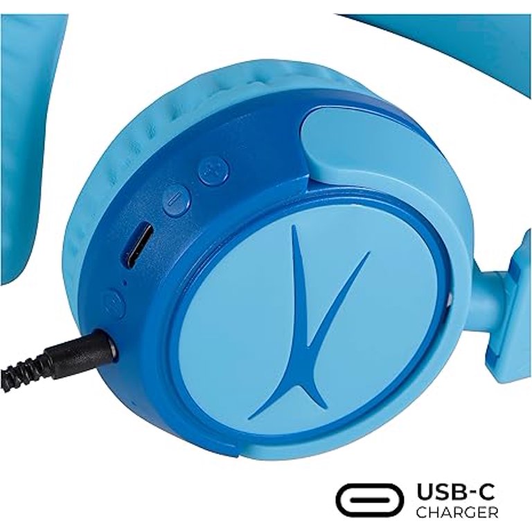 audifonos  Altec Lansing  Bluetooth 2 en 1 seguros para niños, sonido cristalino, limitación de volumen segura, diseño plegable, disfruta del audio y protege la audición de tu hijo