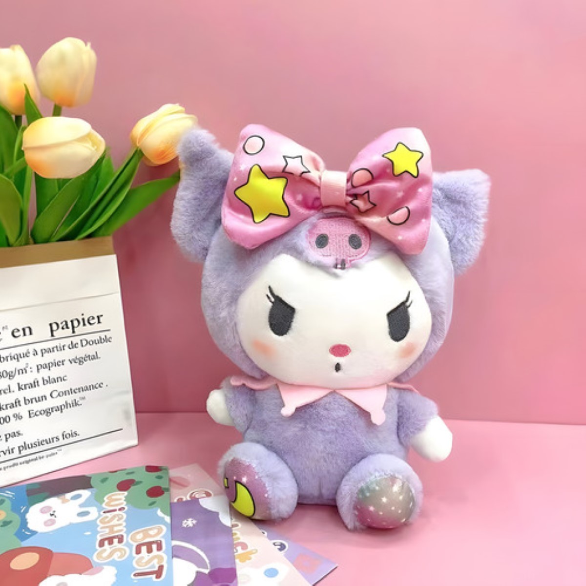 2kuromi De My Melody Adorable Muñeco Peluche Excelente Plush MORADO PIJAMA AMARILLA