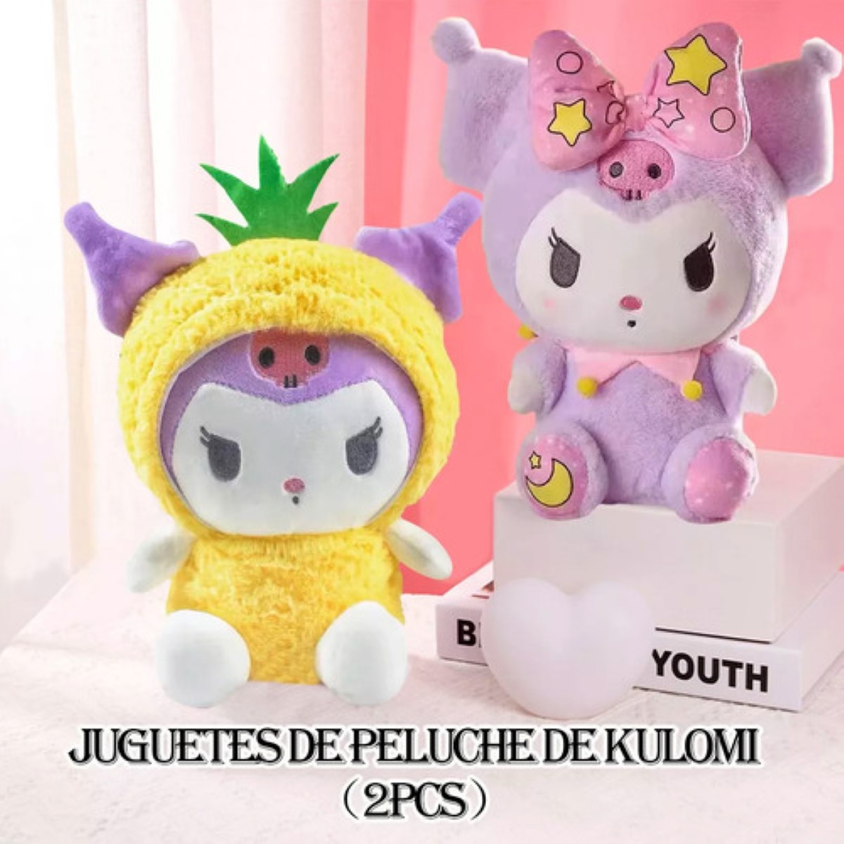 2kuromi De My Melody Adorable Muñeco Peluche Excelente Plush MORADO PIJAMA AMARILLA