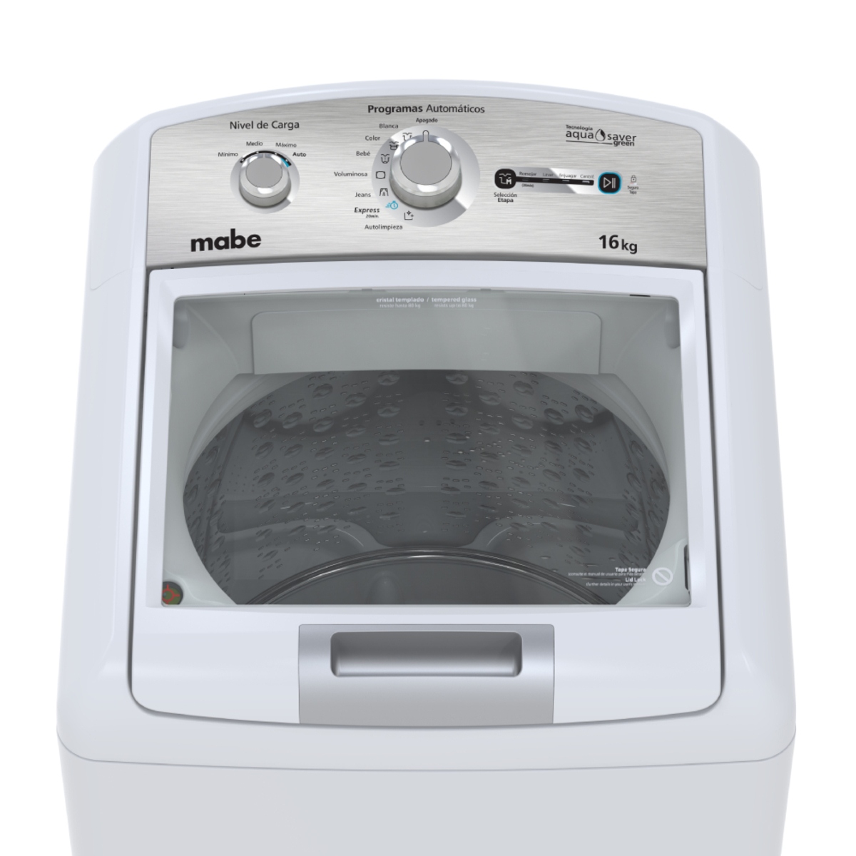 Lavadora Automática Mabe LMA46102VBAB 16KG Aqua Saver Green Blanca ORTY