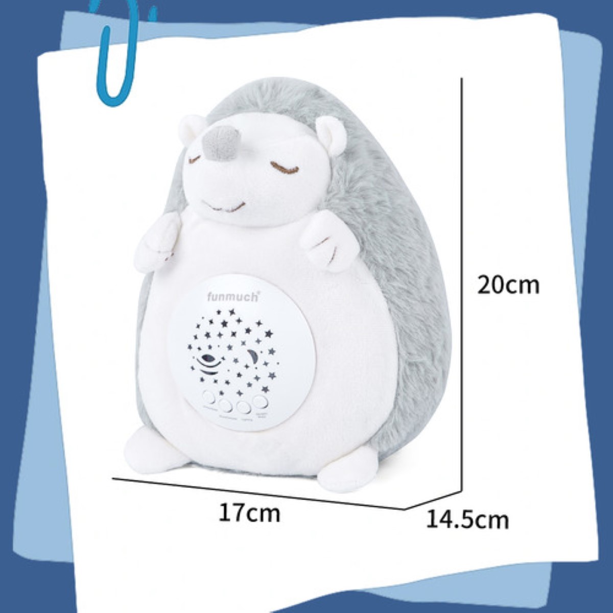 Peluche Para La Ansiedad Lovely Regalos Para Bebes Musical Y Proyección Dormir GRIS BLANCO