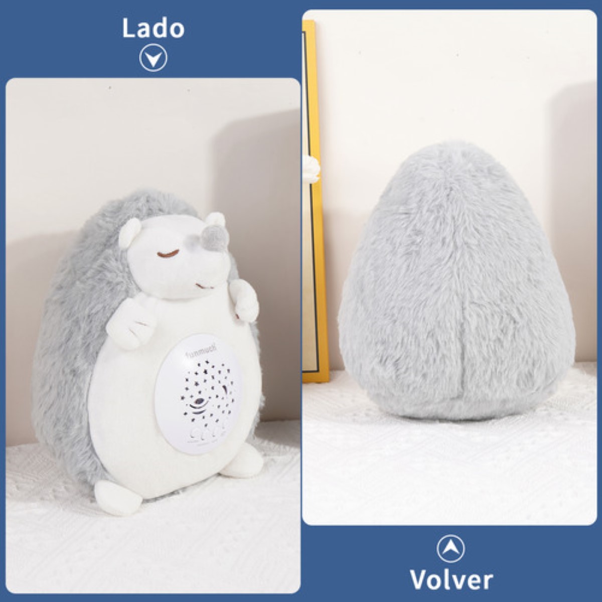 Peluche Para La Ansiedad Lovely Regalos Para Bebes Musical Y Proyección Dormir GRIS BLANCO