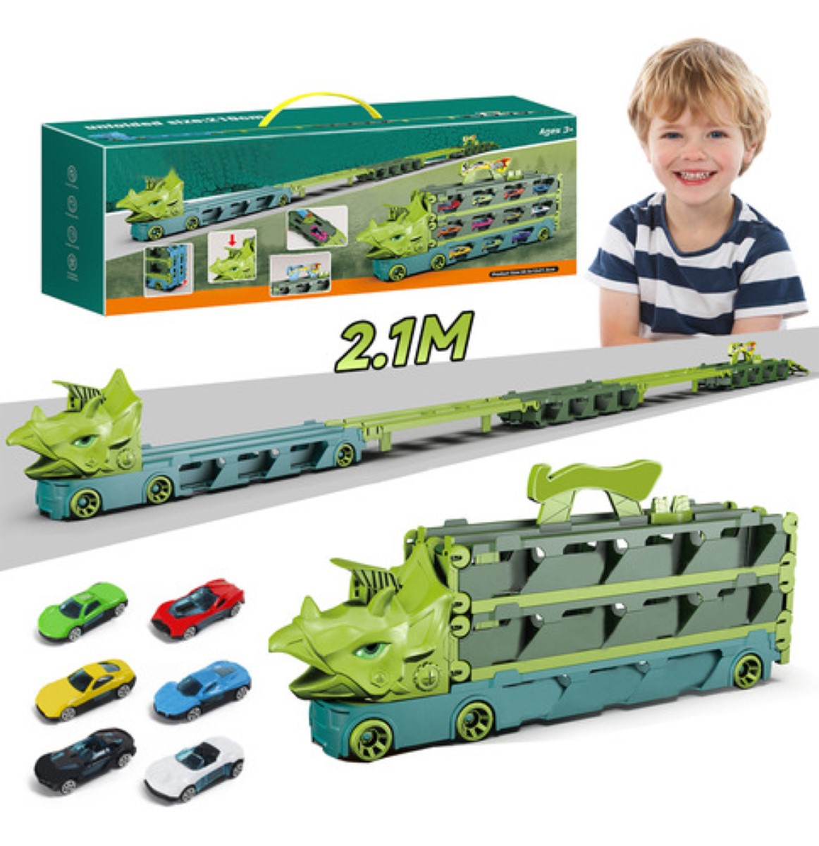Transporte Truck Toys Cars For Boys VERDE