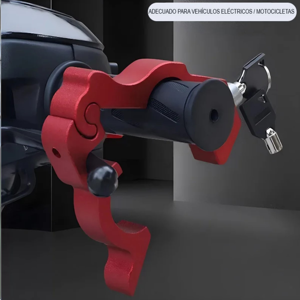 Candado manillar motocicleta freno rojo metal eléctrico bloqueo robo Bikes antirrobo portátil