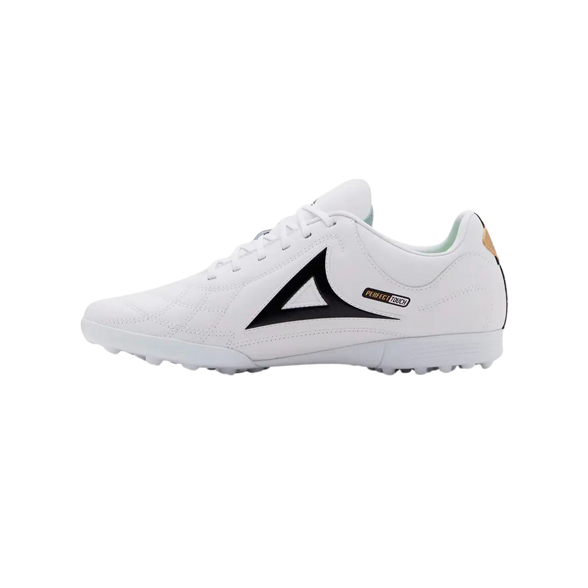 Pirma Tenis Fútbol Brasil Turf 3052 Blanco Dorado para Hombre Agarre y Confort