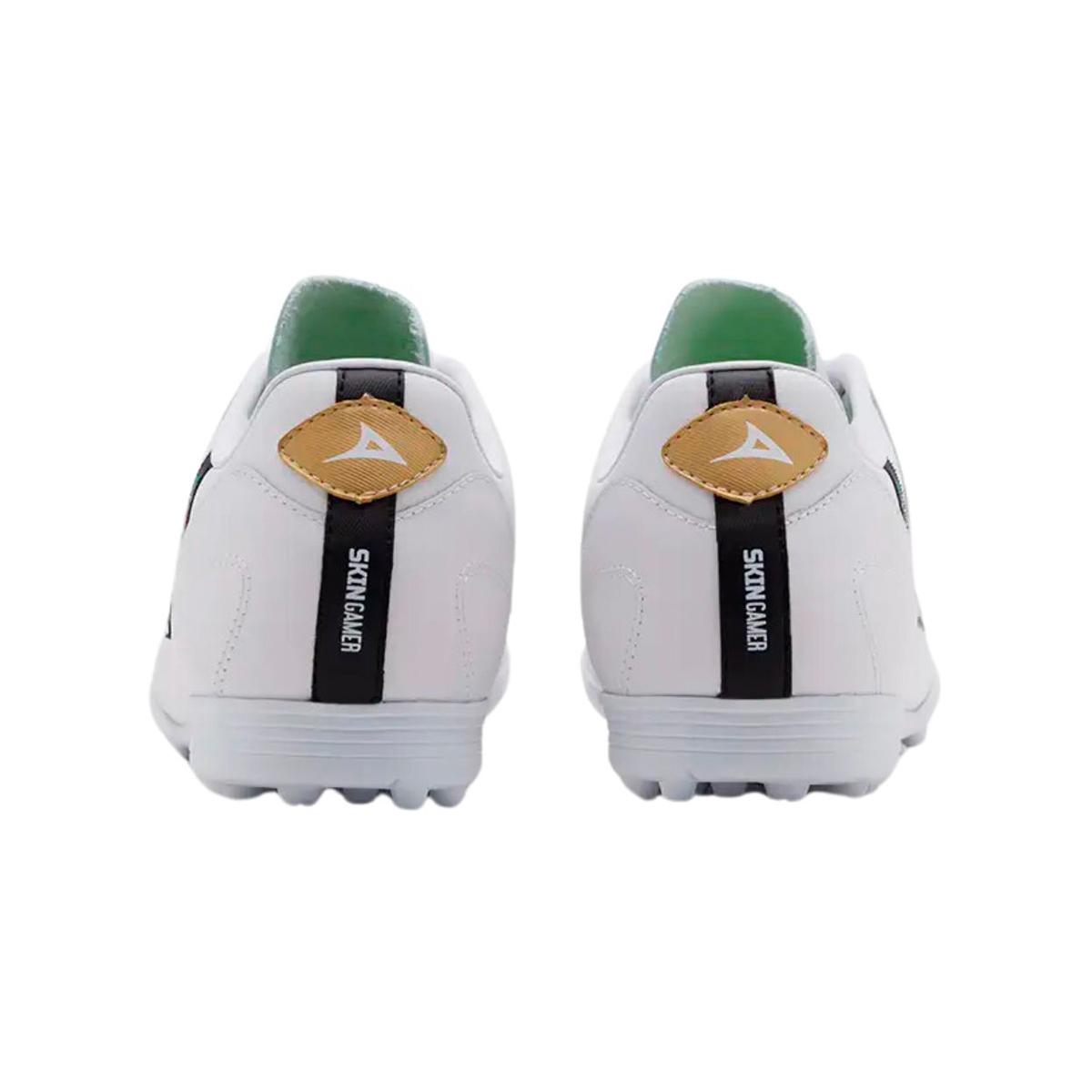 Pirma Tenis Fútbol Brasil Turf 3052 Blanco Dorado para Hombre Agarre y Confort