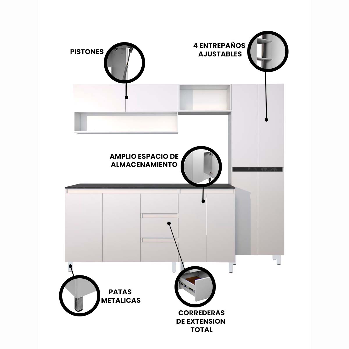 Cocina Integral Completa MAGNOLIA Premium Minimalista