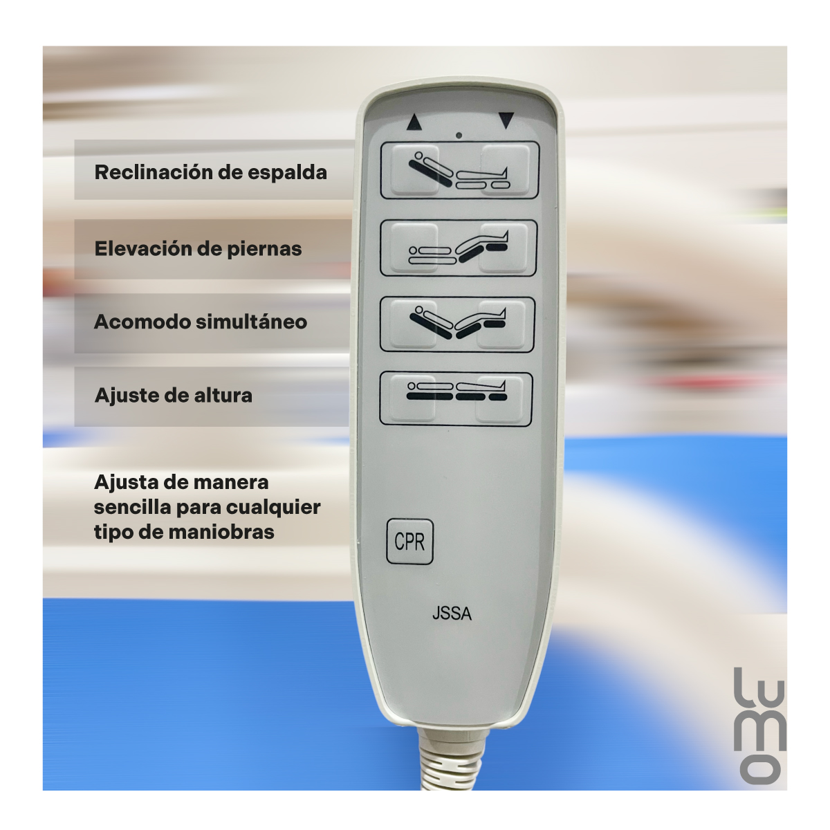 Cama Hospitalaria Electrica 4 Posiciones Altura Ajustable