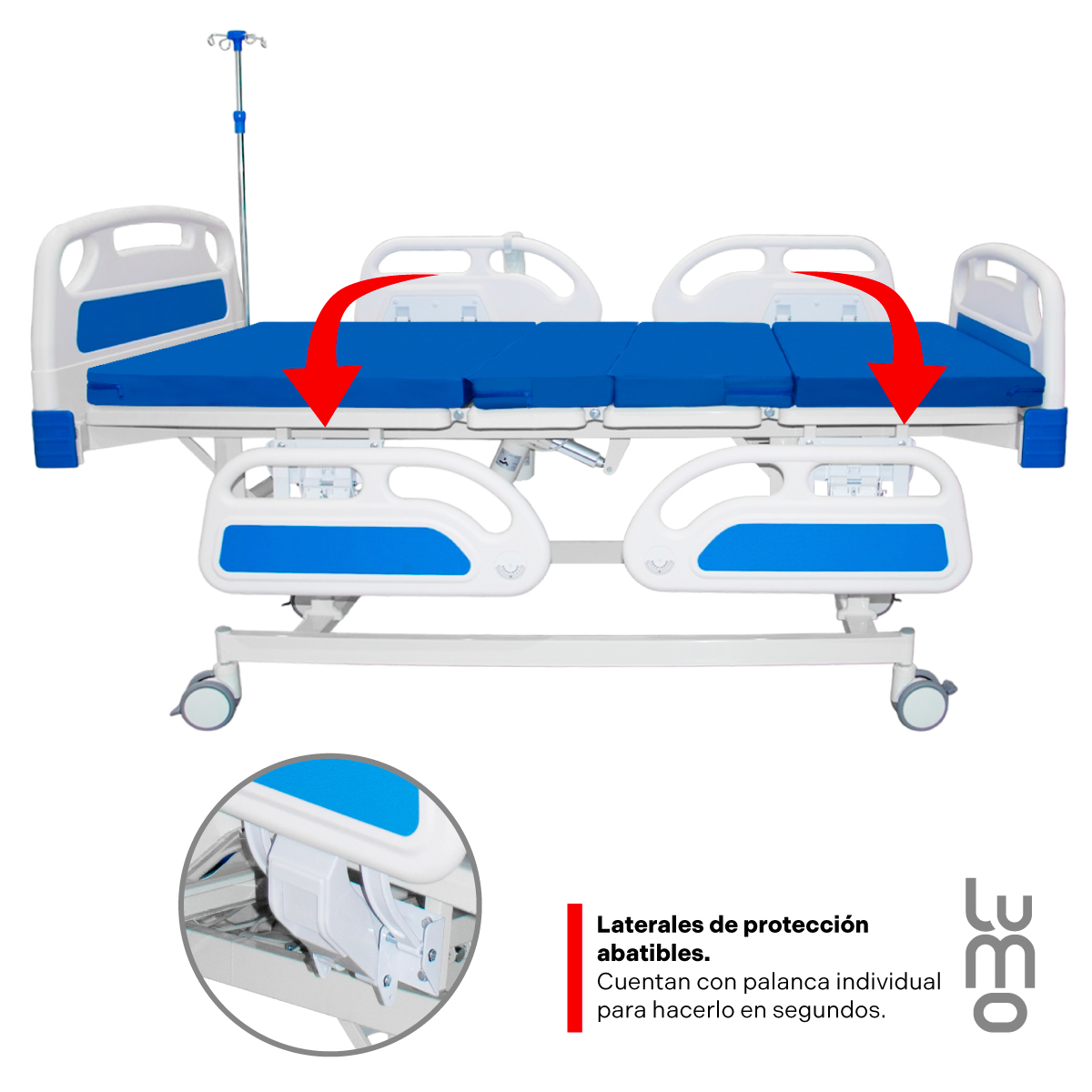 Cama Hospitalaria Electrica 4 Posiciones Altura Ajustable