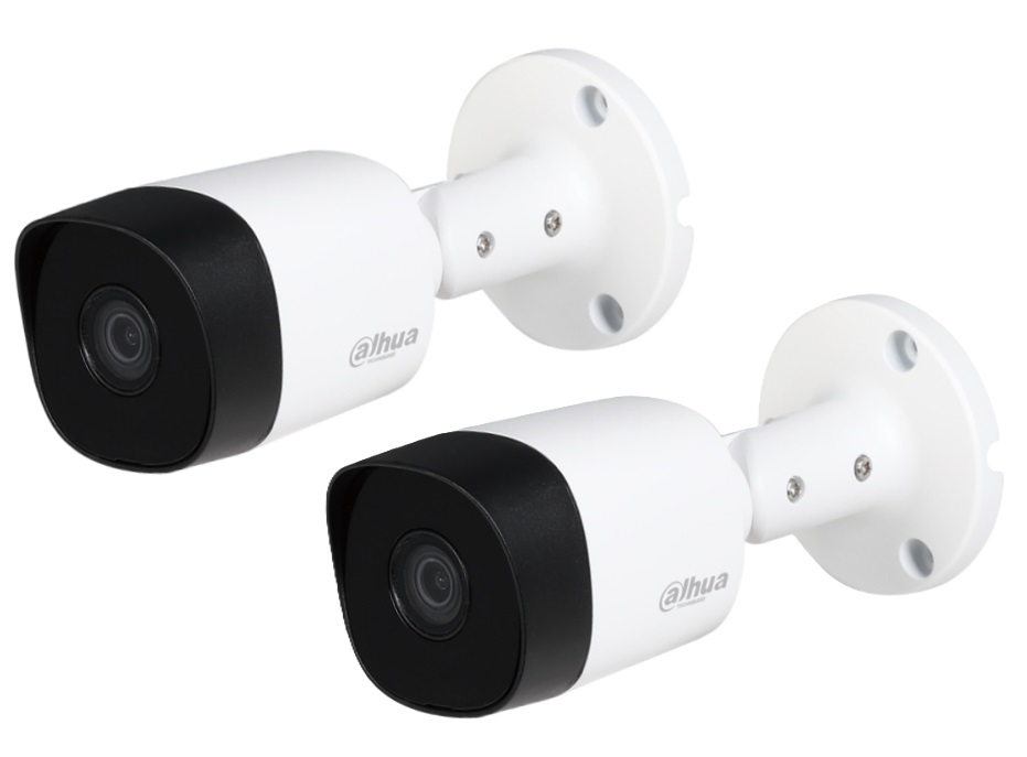 Dos Cámaras de Seguridad Dahua B2A21 1080p IR Inteligente de hasta 20 Mts Protección IP67 Metálica