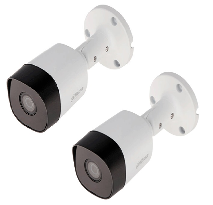 Dos Cámaras de Seguridad Dahua B2A21 1080p IR Inteligente de hasta 20 Mts Protección IP67 Metálica