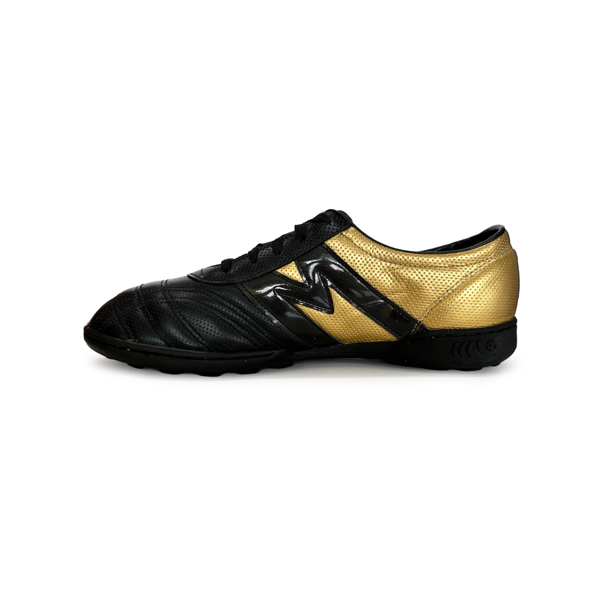 Manríquez Tenis de Fútbol Turf Negro/Oro Profesional