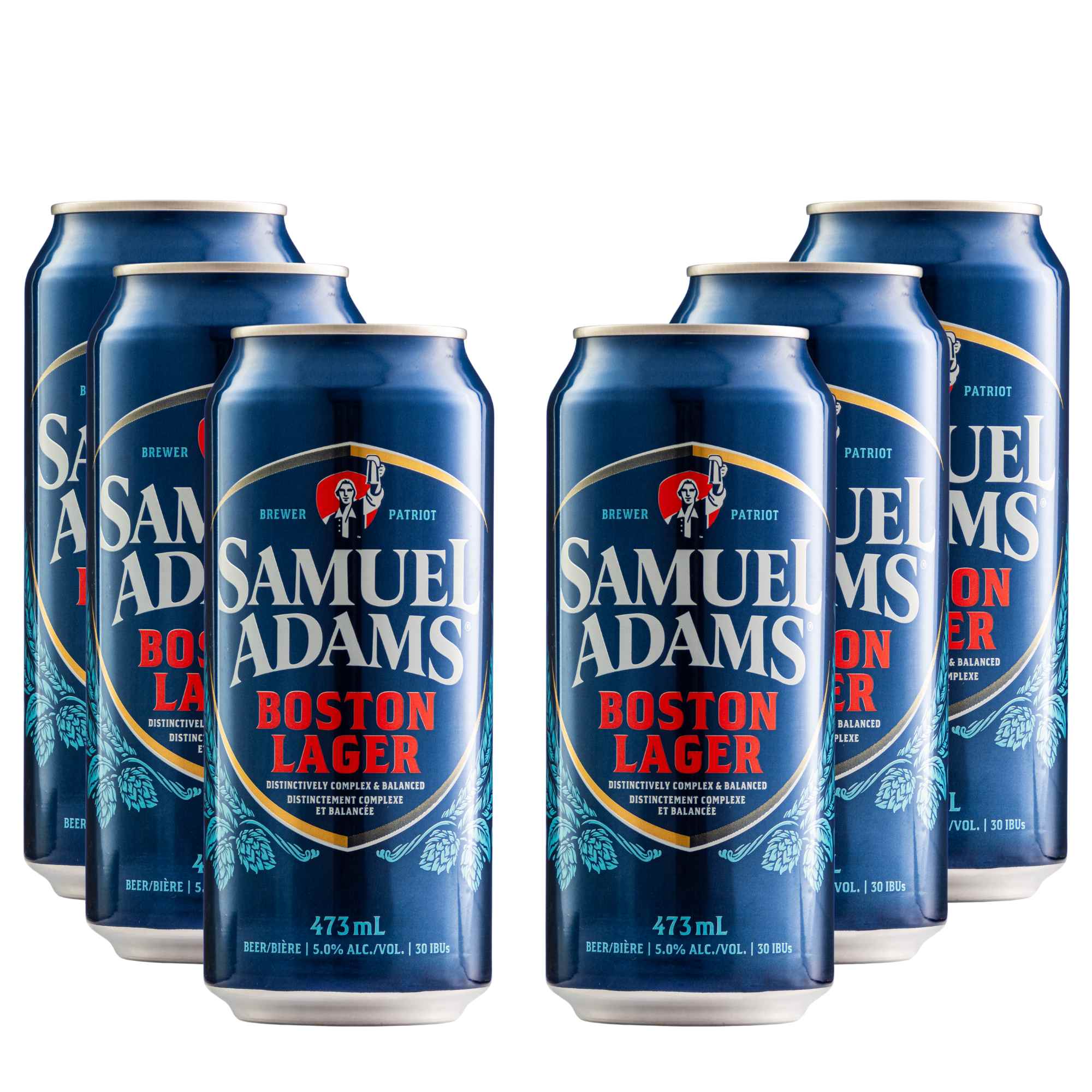 Six Pack Cerveza Samuel Adams Boston Lager Lata 473 Ml