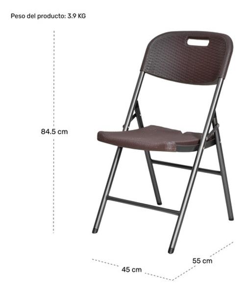 Set Kit 6 Sillas Plastico Rattan Plegables Jardin Exterior Café Jardimex