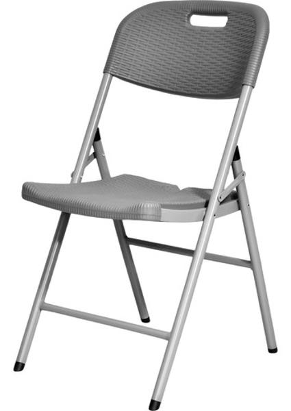 Set Kit 6 Sillas Plastico Rattan Plegables Jardin Exterior Gris Jardimex