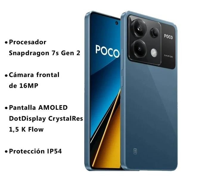 Xiaomi Poco X6 5G 256Gb 12Ram Color Azul Nuevo Desbloqueado