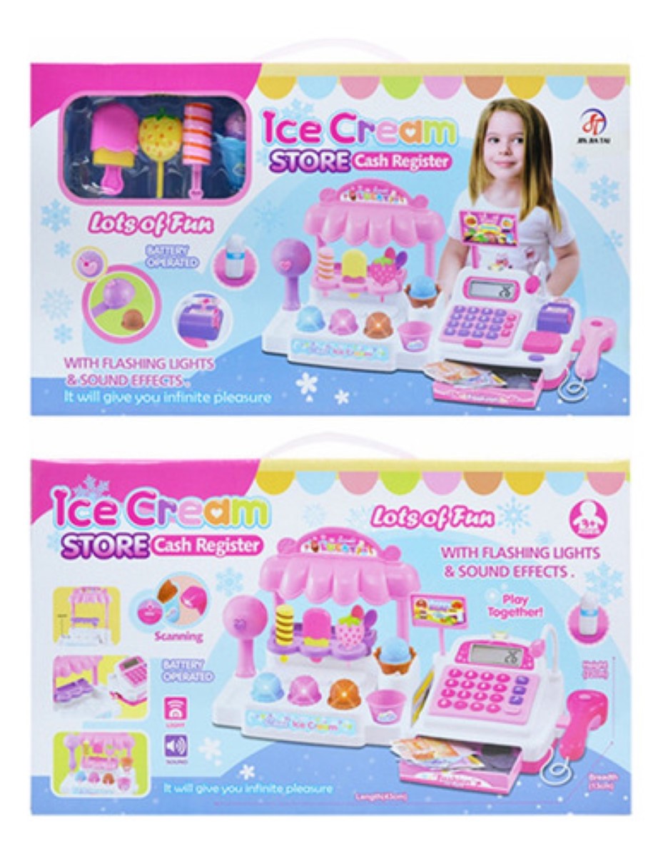 Juego De Juguete De Caja Registradora De Helado rosa
