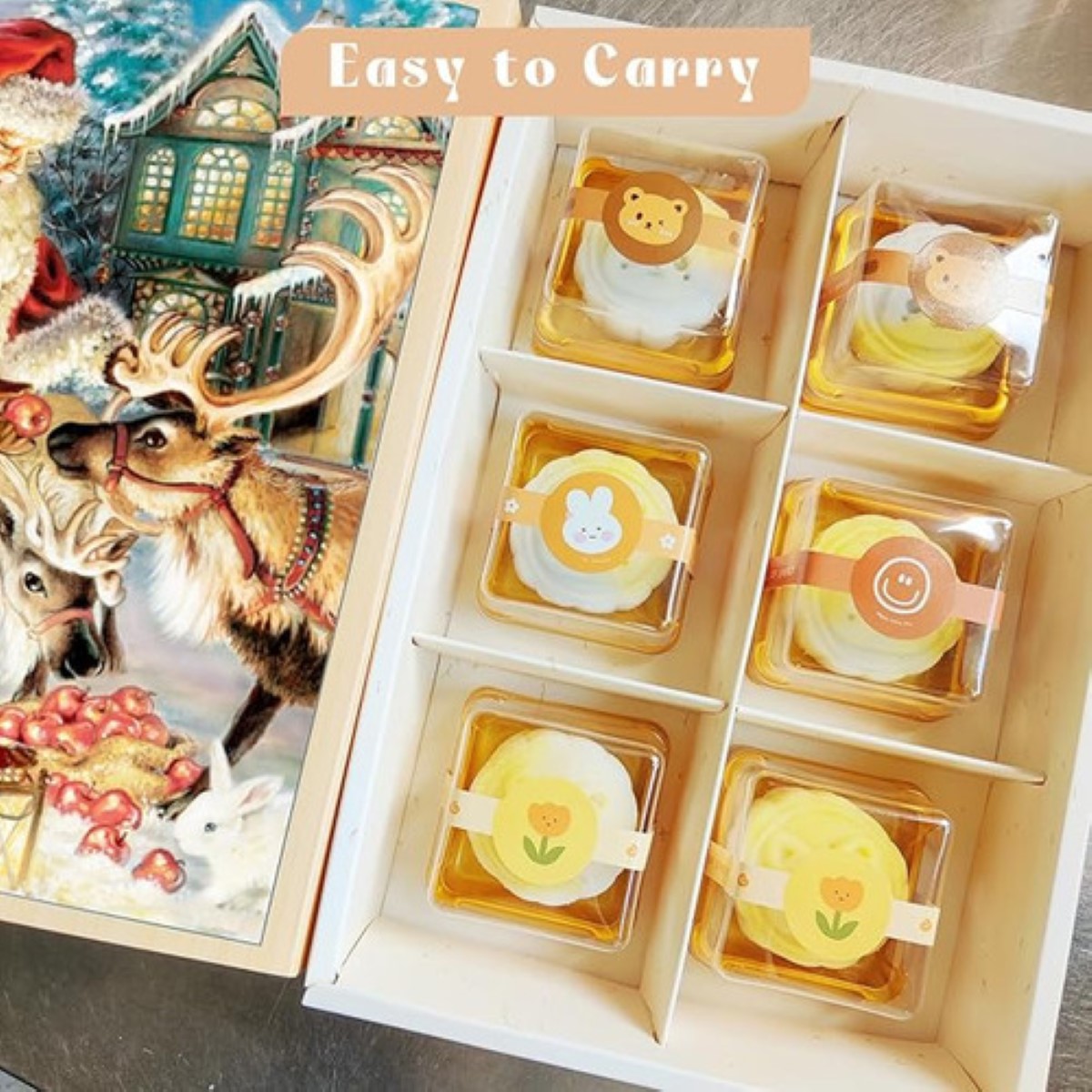 Mini-cajas Plastico Transparente,cupcakes,magdalenas,100pz dorado transparente