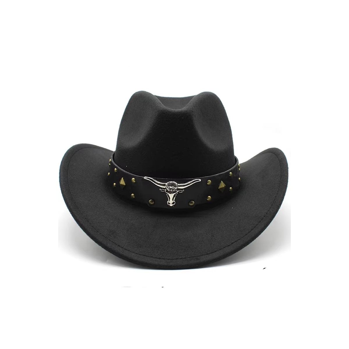 Sombrero vaquero texana negro tela toro lana hombre mujer gorro cinturón gorra cadena protección