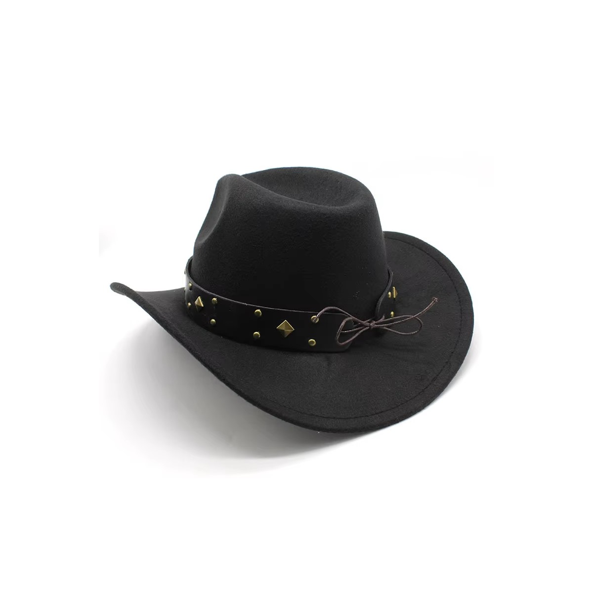 Sombrero vaquero texana negro tela toro lana hombre mujer gorro cinturón gorra cadena protección