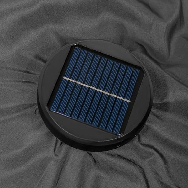 Sombrilla 2.63m Luz Led Jardin Exterior Patio Playa Terraza Gris Jardimex