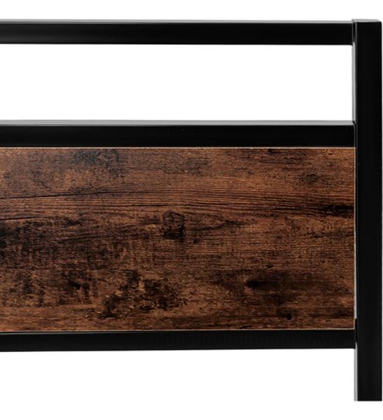 Base Cama Matrimonial Country Tipo Madera Moderna Metal Houzer