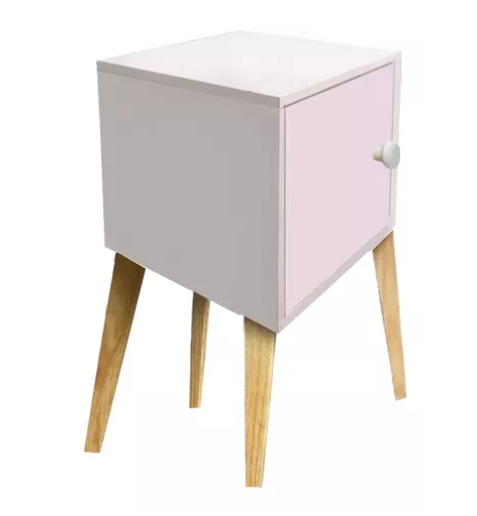 Buró Mesa Noche Luz Led Recámara Niños Rosa Hogar Decoracion