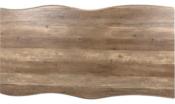 Mesa Comedor Rustica Tipo Madera 1.60m 6 Personas Acero Houzer