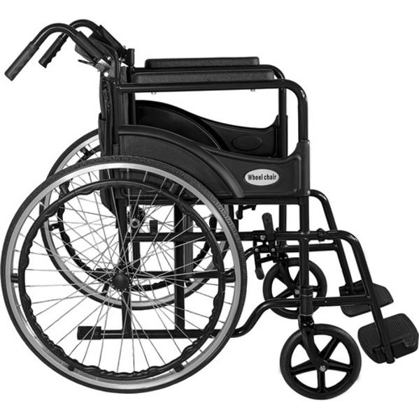 Silla Ruedas Aluminio Ligera Plegable Lisa 22 Pulgadas Esctructura Negro Nanofort