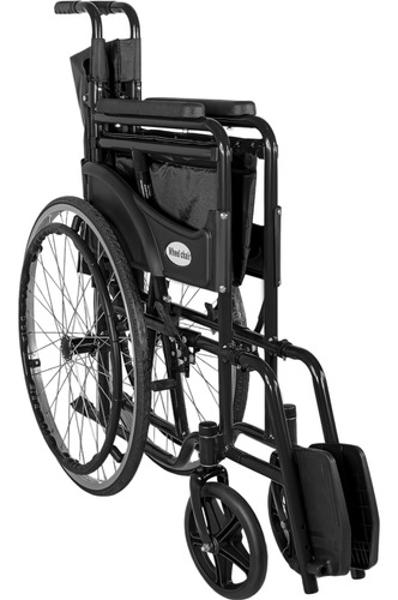 Silla Ruedas Aluminio Ligera Plegable Lisa 22 Pulgadas Esctructura Negro Nanofort