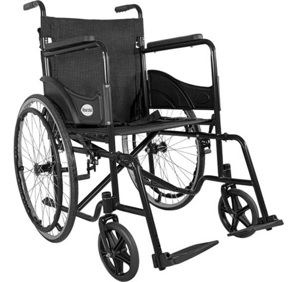 Silla Ruedas Aluminio Ligera Plegable Lisa 22 Pulgadas Esctructura Negro Nanofort