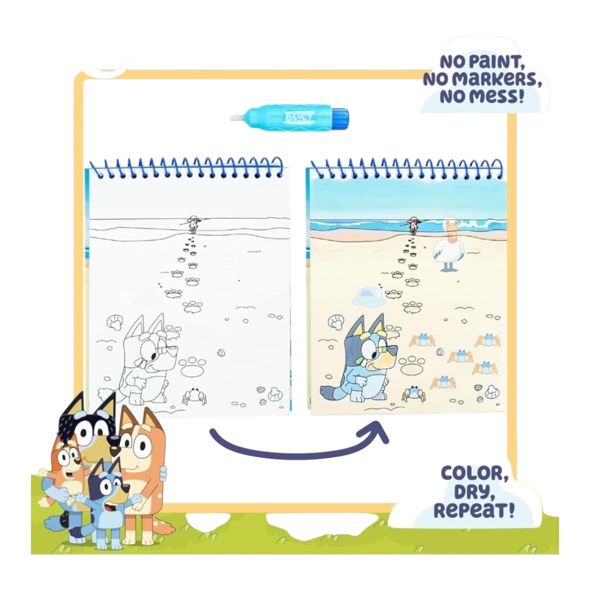 Bluey Libro Para Colorear Con Agua Revela Color