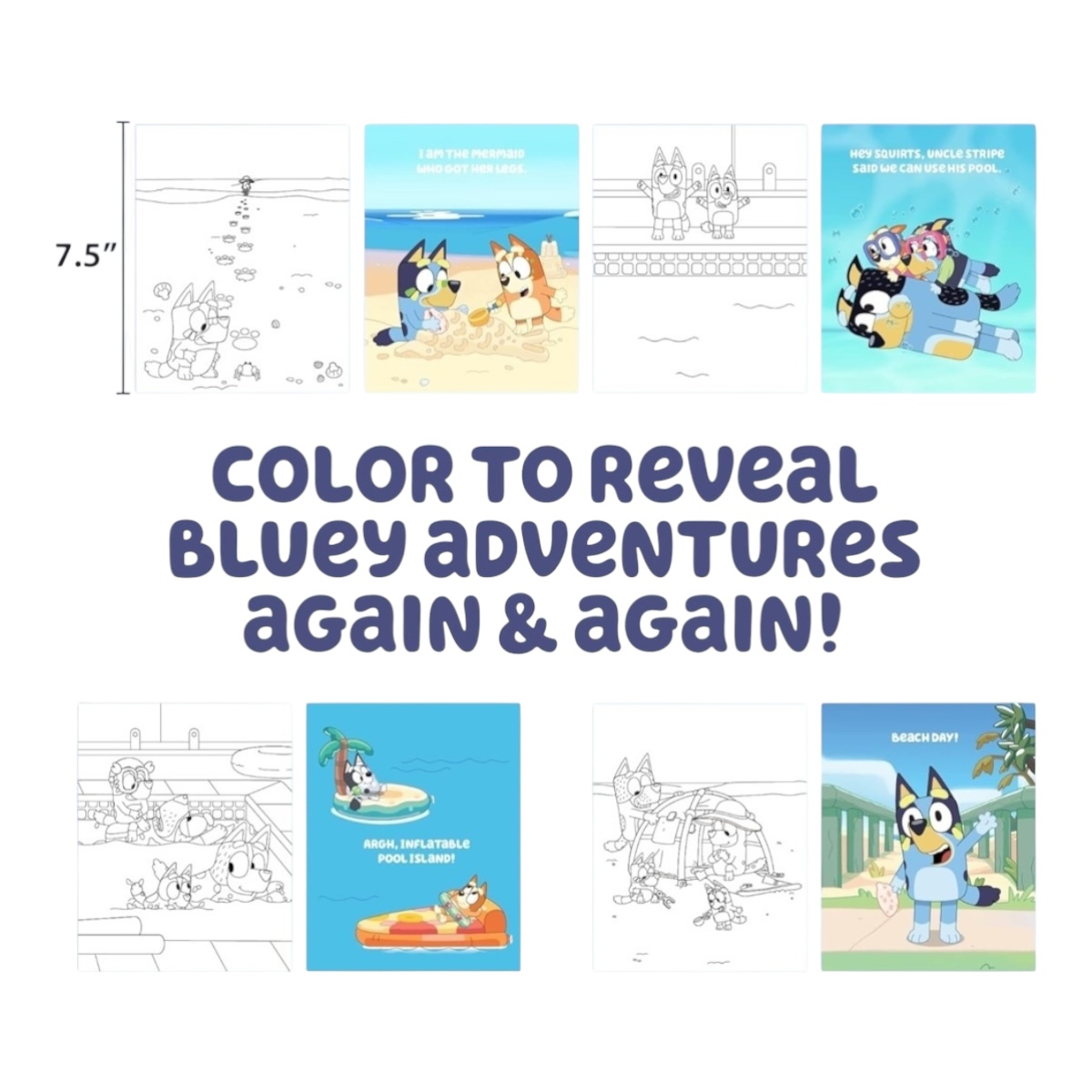 Bluey Libro Para Colorear Con Agua Revela Color