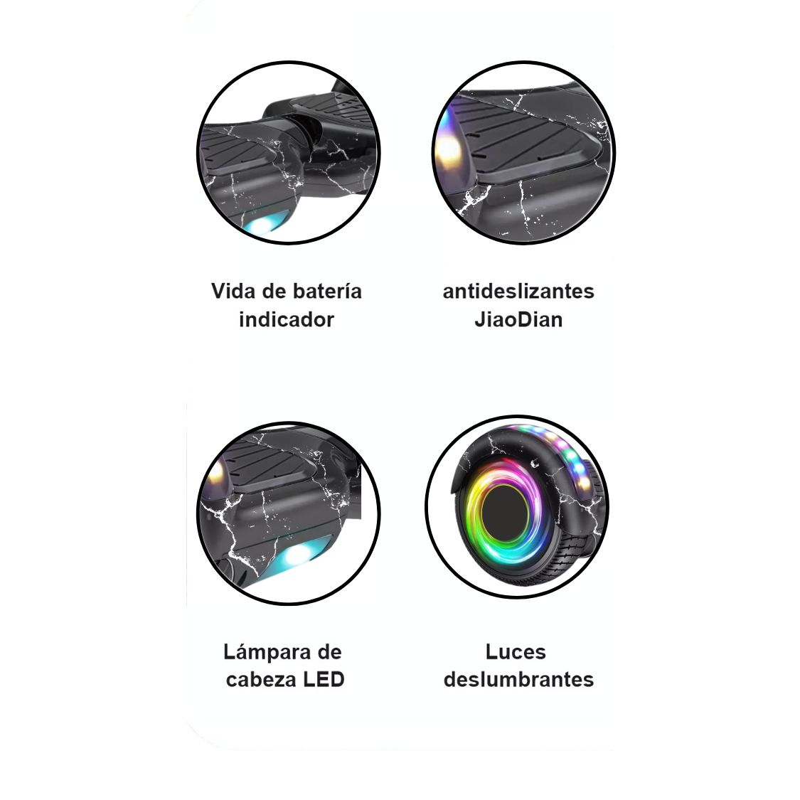 Patineta Eléctrica Hoverboard Gadgets&fun Con Bocina Bluetooth Y Luces Led 