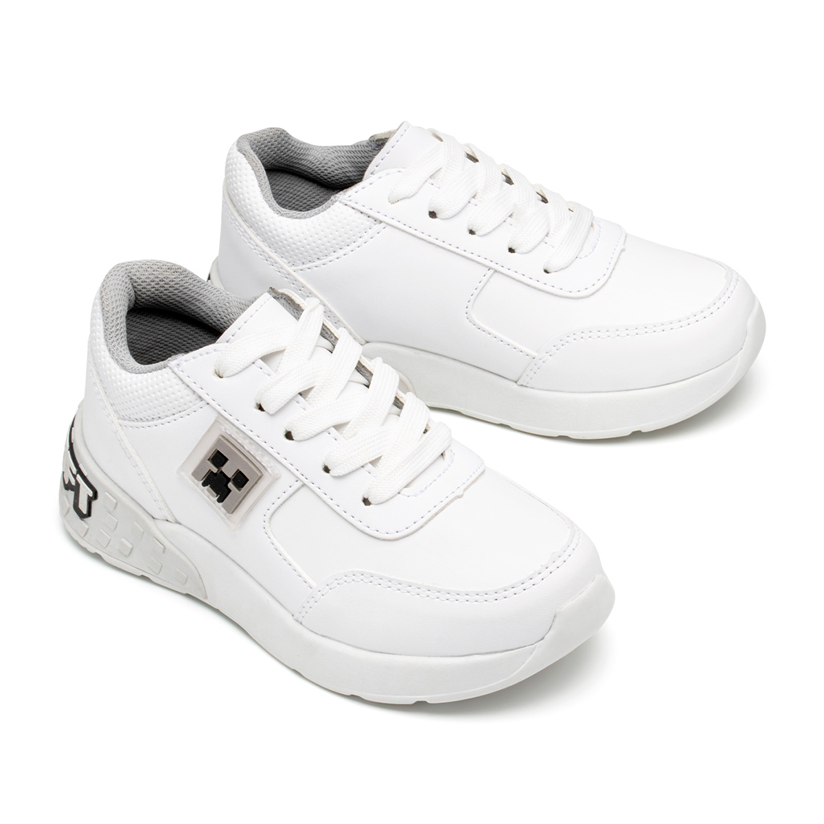 Yuyin Tenis Escolares Minecraft Niño Blancos Diseño Creeper TNT 18-21