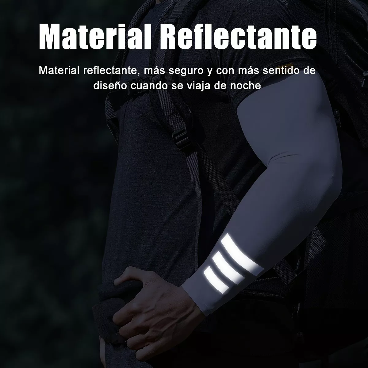 6 Pares Mangas Protectoras Para Sol, Deporte Con Reflejante 6 Colores